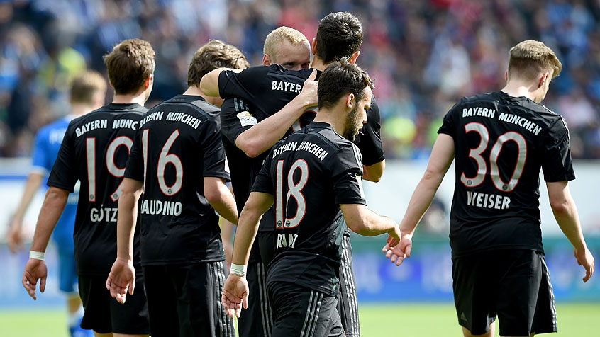 شادی بازیکنان بایرن|هوفنهايم 0 - 2 بایرن مونیخ / بوندسلیگا