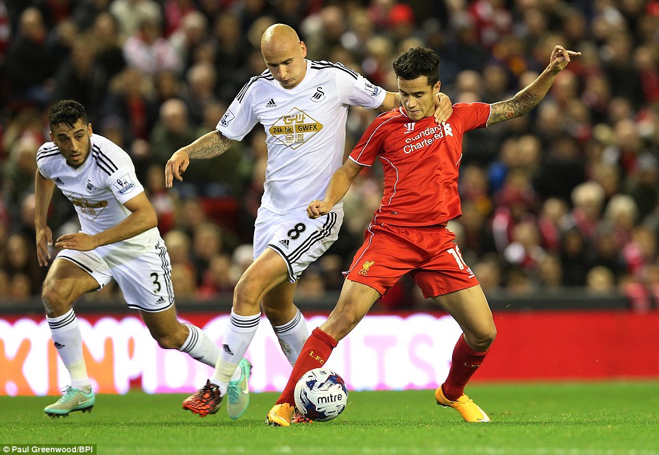 فیلیپه کوتینیو|لیورپول 2 - 1 سوانسی / جام اتحادیه