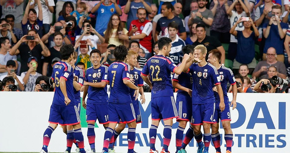 شادی بازیکنان ژاپن|ژاپن 2 - 0 اردن / جام ملت های آسیا 2015