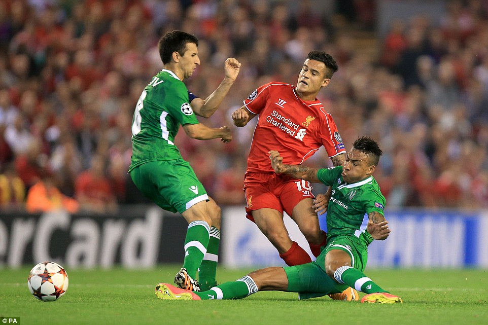 فیلیپه کوتینیو|لیورپول 2-1  لودوگورتس / لیگ قهرمانان