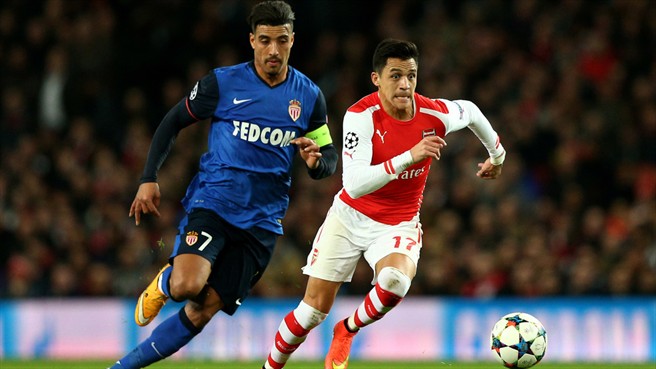 الکسیس سانچز|آرسنال 1 - 3 موناکو / لیگ قهرمانان