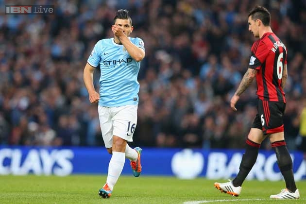 سرخیو اگرو|خوشحالی سرجیو آگرو بعد از باز کردن دروازه وست بروم در دقیقه 10 و شادیش