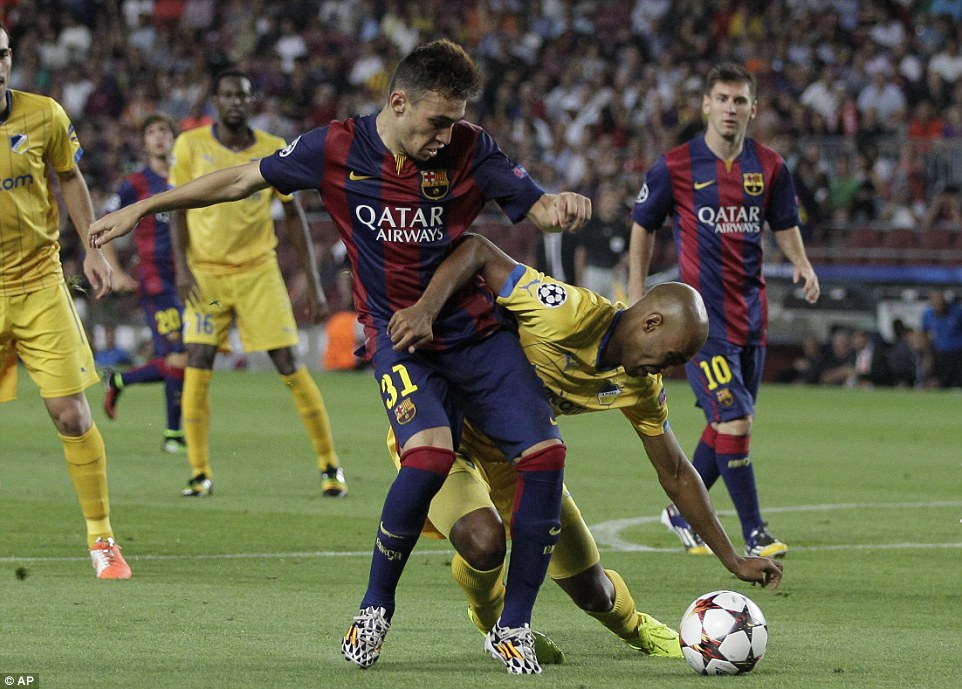 مونیر الحدادی|بارسلونا 1-0 آپوئل / لیگ قهرمانان