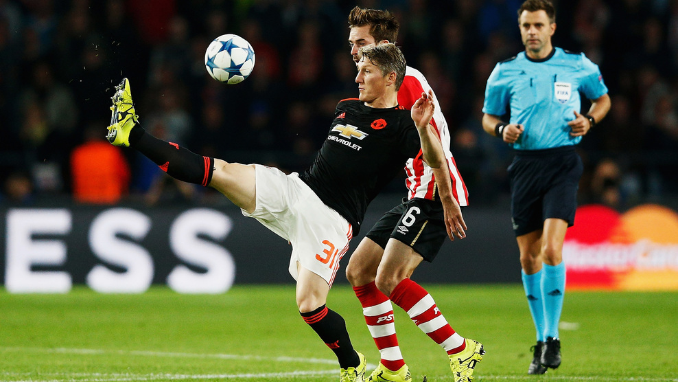 باشتین شواینشتایگر|پی. اس. وی آیندهوون 2 - 1 منچستر یونایتد / لیگ قهرمانان