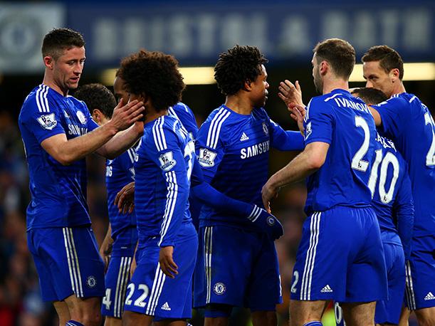 شادی بازیکنان چلسی|چلسی 2 - 1 استوک سیتی / لیگ جزیره