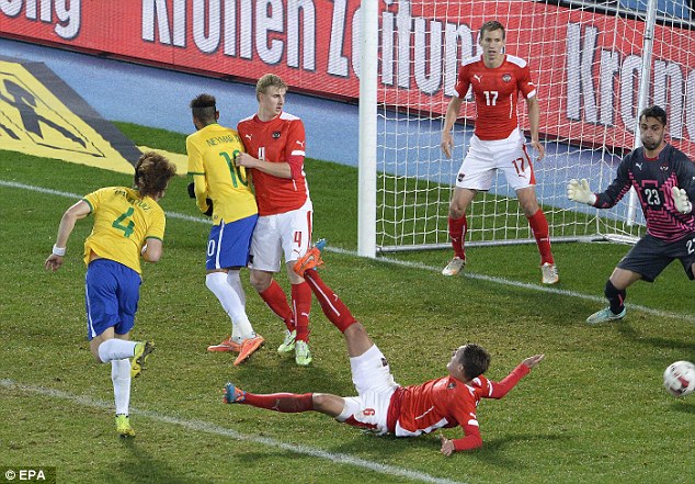 داوید لوئیز|اتریش 1 - 2 برزیل/ دیدار دوستانه