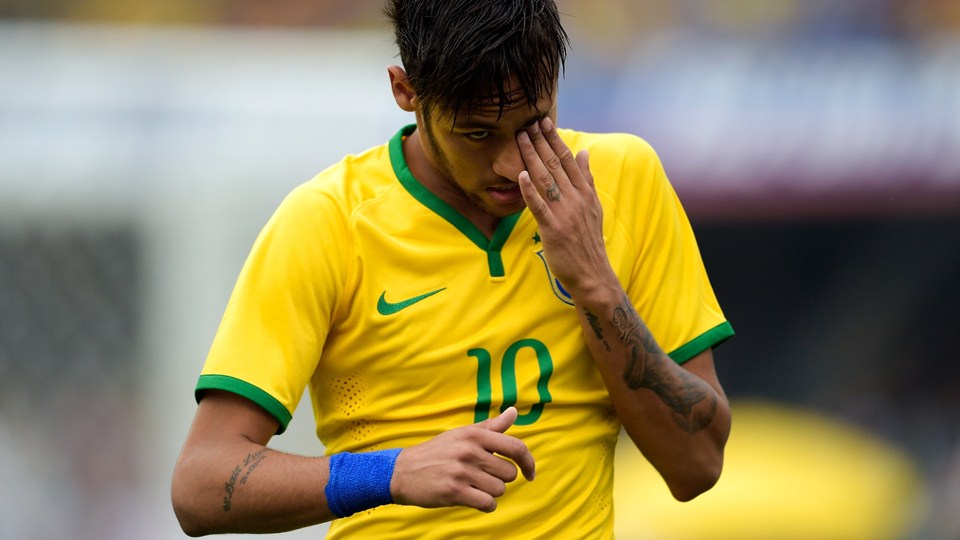 نیمار|عکس العمل بازیکن با تکنیک برزیل نیمار در بازی مقابل صربستان.