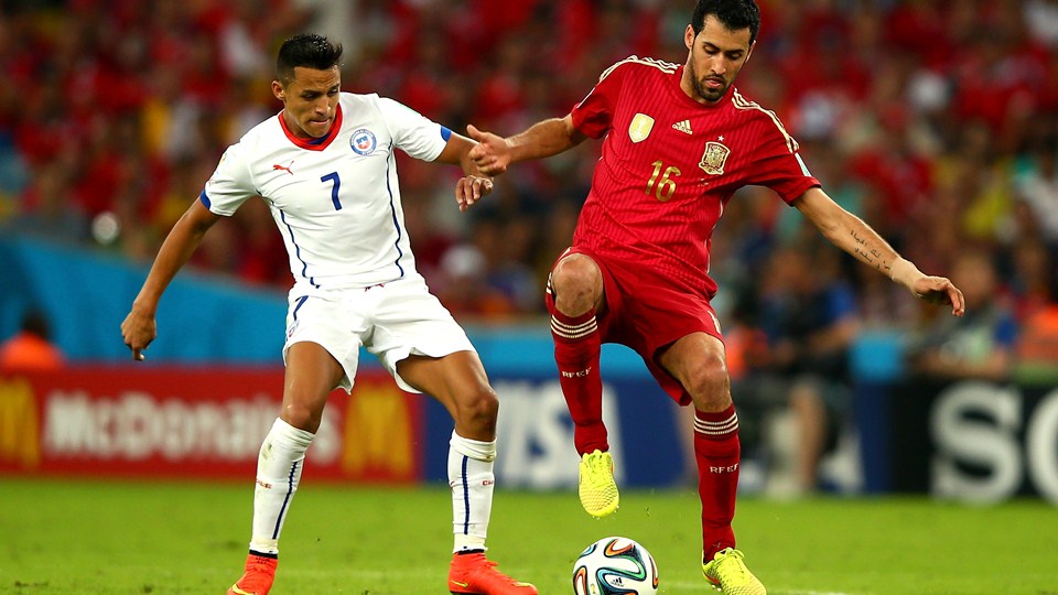 سرخیو بوسکتس|اسپانیا 0 –2 شیلی / مرحله گروهی جام جهانی