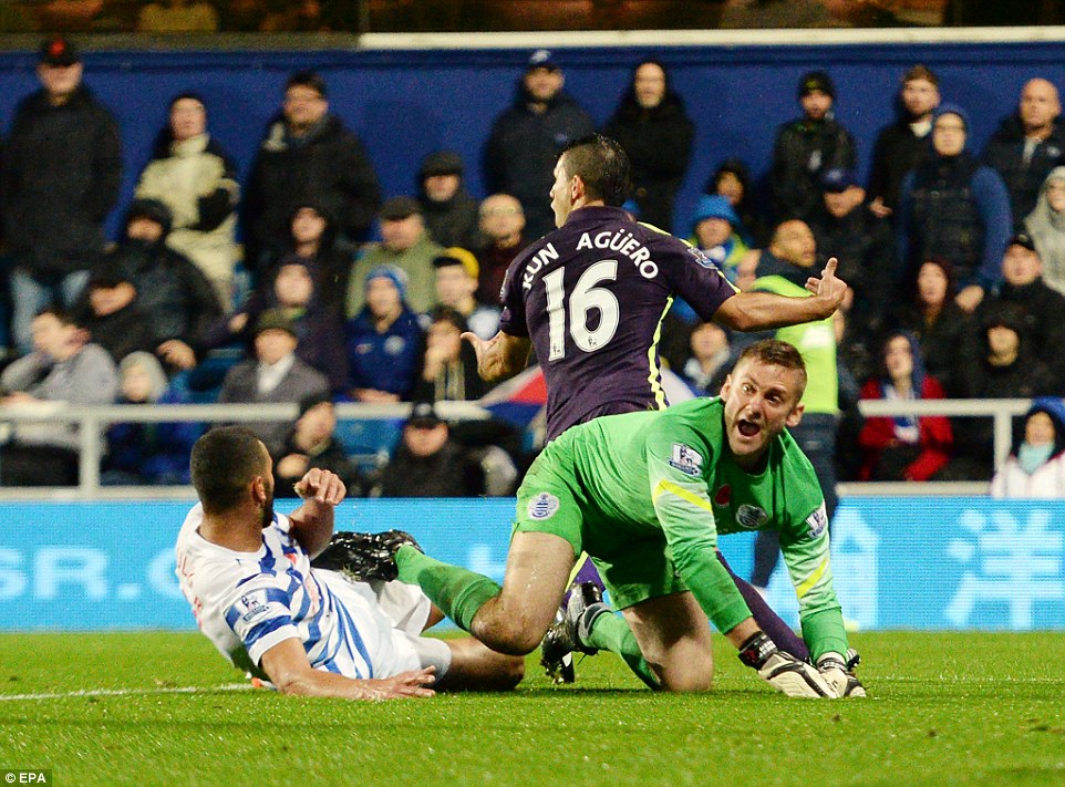 سرخیو آگرو|کوئینز پارک رنجرز 2 - 2 منچستر سیتی / لیگ برتر