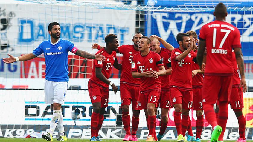 شادی بازیکنان بایرن|دارمشتات 98 0 - 3 بایرن مونیخ / بوندسلیگا