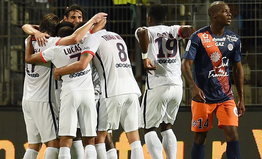 شادی بازیکنان پی اس جی|مون پليه 0 - 1 پاریس سن ژرمن / لوشامپیونه