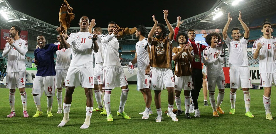 شادی بازیکنان امارات|ژاپن 1 (4) - (5) 1 امارات / جام ملت های آسیا 2015