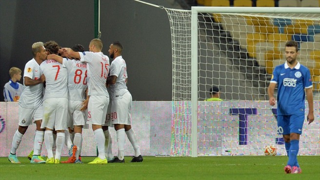 شادی بازیکنان اینتر|دنیپرو اوکراین 0-1 اینترمیلان / لیگ اروپا