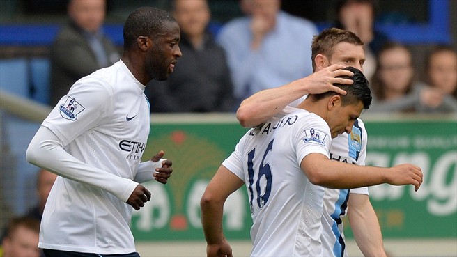 سرخیو لئونل آگیرو|خوشحالی بلزیکنان سیتی بعد از گلزنی اگوئرو