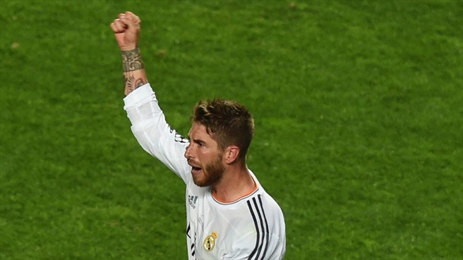 سرخیو راموس|سرخیو راموس پس از به ثمر رساندن گل تساوی بخش تیمش در فینال برابر اتلتیکو مادرید.