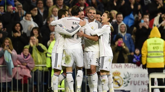 شادی بازیکنان رئال|رئال مادرید 5 - 1 رایو والکانو / لالیگا