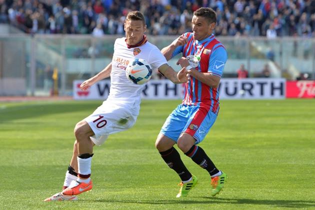 فرانچسکو توتی|تلاش های توتی برای جبران گلهای خورده در بازی با کاتانیا