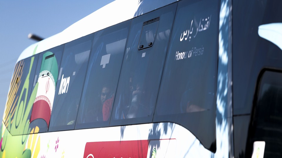 ایران|اتوبوس مخصوص تیم ملی ایران در جام جهانی برزیل 2014.