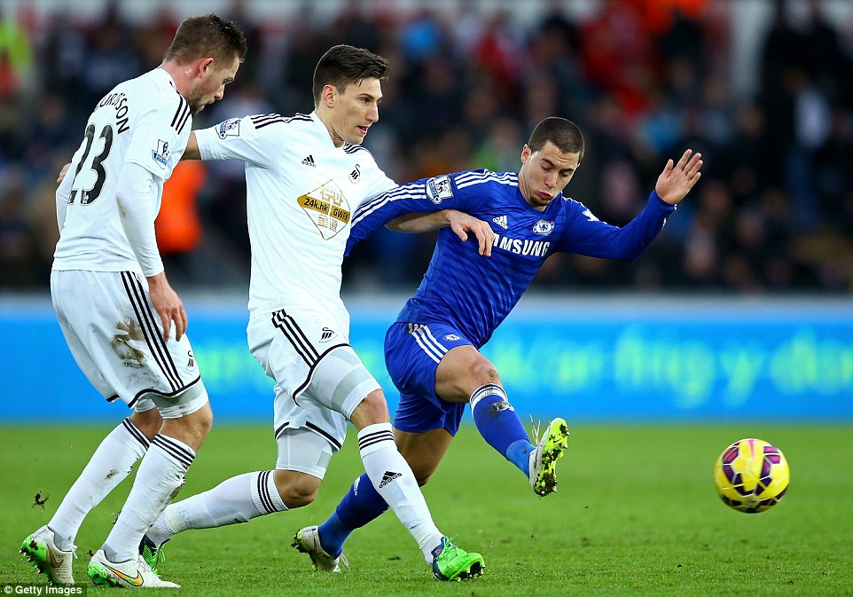 ادن هازرد|سوانسی 0 - 5 چلسی / لیگ انگلستان