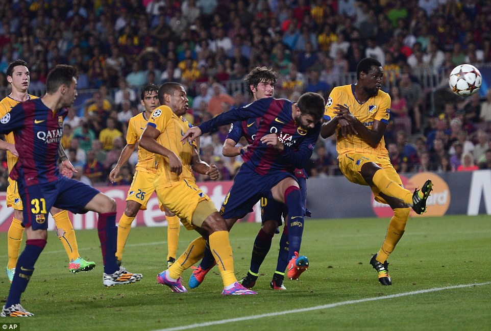 جرارد پیکه|بارسلونا 1-0 آپوئل / لیگ قهرمانان