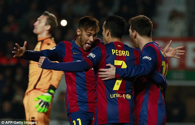 نیمار -مسی - پدرو|اِلچه 0 - 6 بارسلونا / لالیگا