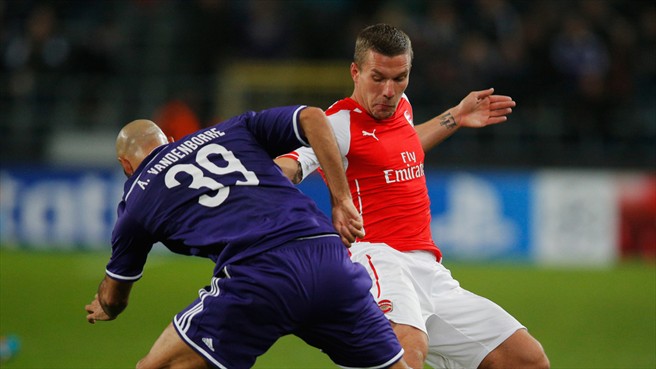 لوكاس پودولوسكي - آنتونی فَندَن بور|اندرلخت 1-2 آرسنال / لیگ قهرمانان