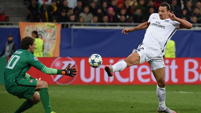 زلاتان ایبراهیموویچ|شاختار دونتسك 0 - 3 پاریس سن ژرمن / لیگ قهرمانان