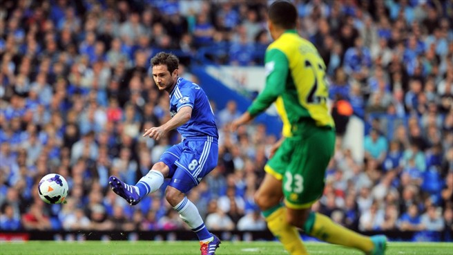 فرانک  لمپارد|ارسال زیبای فرانک لمپارد روی دروازه نوریچ