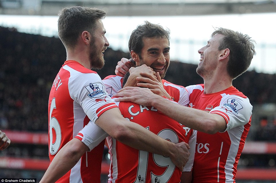 شادی بازیکنان آرسنال|آرسنال 3 - 0 وستهام / لیگ جزیره