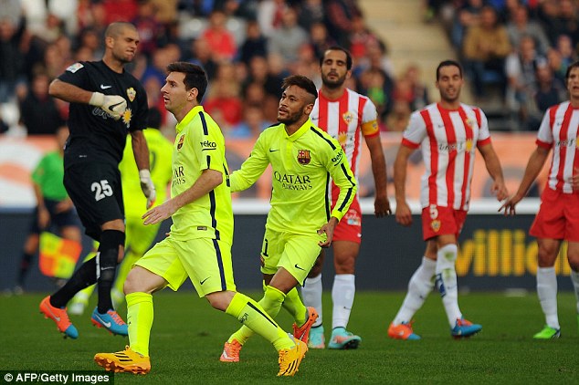 نیمار|آلمریا 1 - 2 بارسلونا / لالیگا