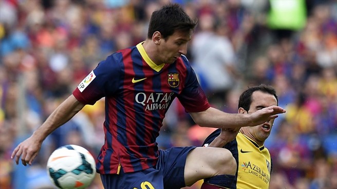 لیونل مسی|لیونل مسی هم در مقابل اتلتیکو کاری از پیش نبرد و نتوانست کمک به قهرمانی تیمش کند.