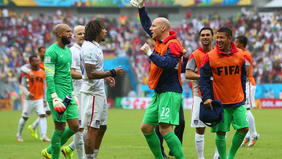 آلمان|جشن بازیکنان آلمان بعد از صعود به مرحله بعد.