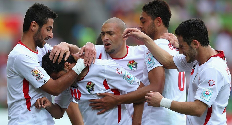 شادی بازیکنان اردن|فلسطین 1 - 5 اردن / جام ملت های آسیا 2015