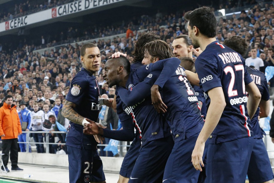 شادی بازیکنان پی اس جی|المپیک مارسی 2 - 3 پاریس سن ژرمن / لوشامپیونه