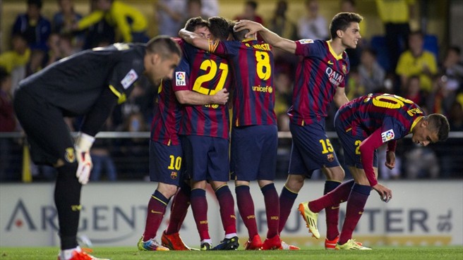 بارسلونا|جشن آبی و انار پوشان بعد از گرفتن 3امتیاز این دیدار