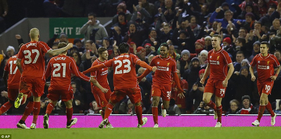 شادی بازیکنان لیوریپول|لیورپول 1 - 1 چلسی / جام اتحادیه