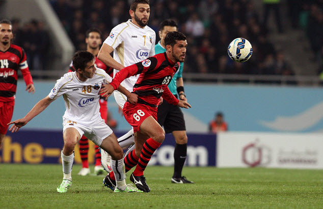 درگیری بازیکنان سر توپ|بنیادکار ازبکستان 0 - 1 پرسپولیس تهران