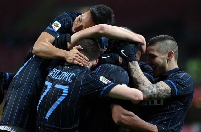 شادی بازیکنان اینتر|اینترمیلان 3 - 0 پالرمو /  سری آ