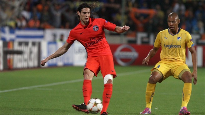 ادینسون کاوانی|آپوئل 0 - 1 پاریس سن ژرمن / لیگ قهرمانان