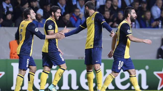 شادی بازیکنان اتلتیکو|مالمو 0 - 2 اتلتیکو مادرید / لیگ قهرمانان