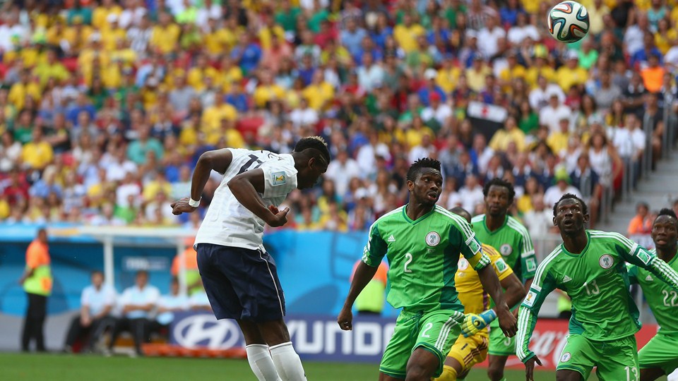 پل پوگبا|لحظه به ثمر رسیدن گل اول فرانسه توسط پوگبا.