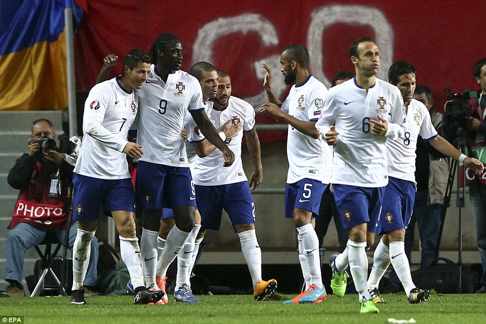 شادی بازیکنان پرتغال|پرتغال 1 - 0 ارمنستان / مقدماتی جام ملت های اروپا