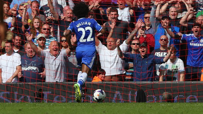 ویلیام|خوشحالی ویلیام از دین گل دوم تیمش در دقایق پایانی بازی