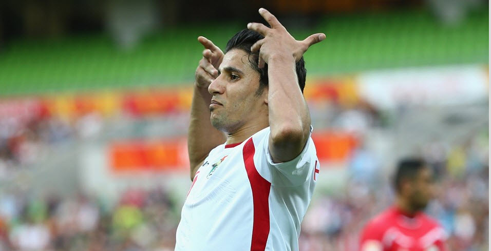 شادی بازیکن اردن|فلسطین 1 - 5 اردن / جام ملت های آسیا 2015