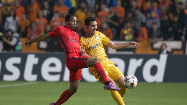 درگیری دوبازیکن|آپوئل 0 - 1 پاریس سن ژرمن / لیگ قهرمانان