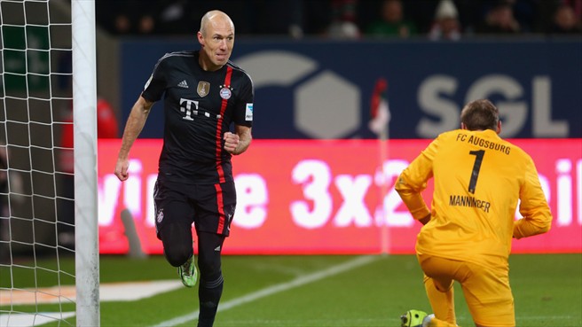 آرین روبن|اوگزبورگ 0 - 4 بایرن مونیخ / بوندسلیگا