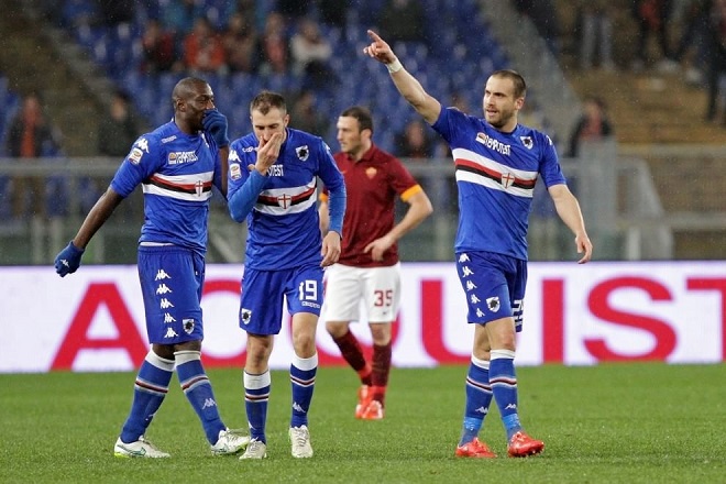 شادی بازیکنان سمپدوریا|رم 0 - 2 سامپدوریا / سری آ