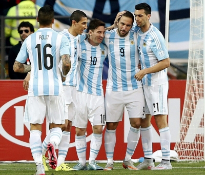 شادی بازیکنان آرژانتین|آرژانتین 1 - 0 جامائیکا / کوپا آمریکا 2015