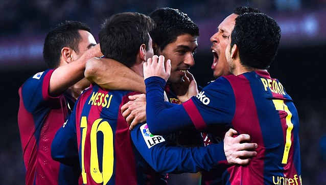 شادی بازیکنان بارسا|بارسلونا 5 - 0 لوانته / لالیگا