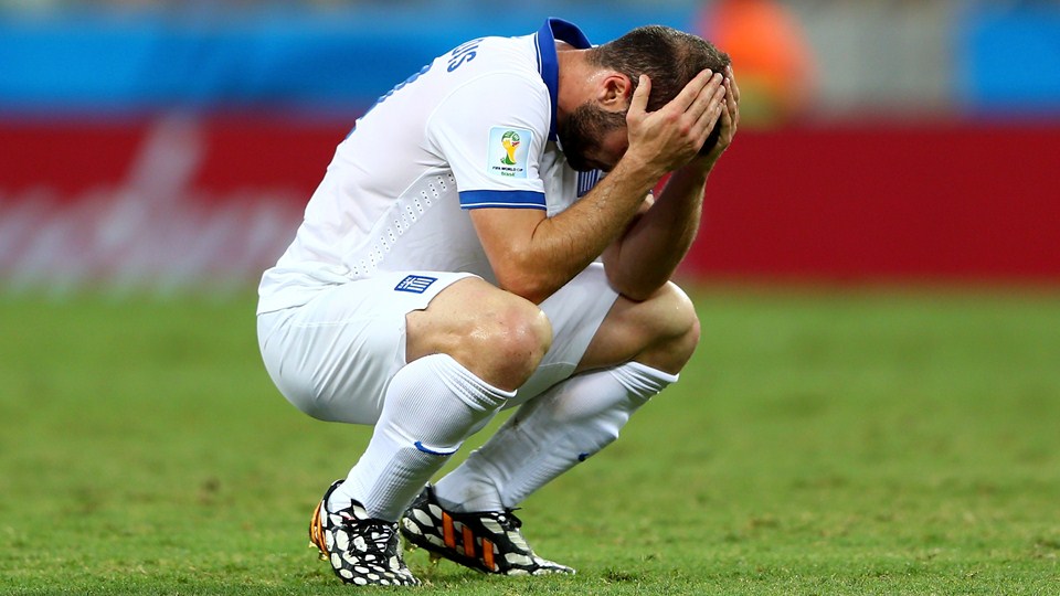 ديمیتريس سالپینجیدیس|عکس العمل ديمیتريس سالپینجیدیس در بازی تیم ملی کشورش مقابل ساحل عاج.